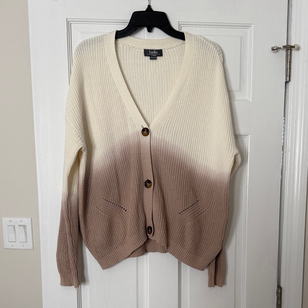 Ombré Cream and Tan Cardigan